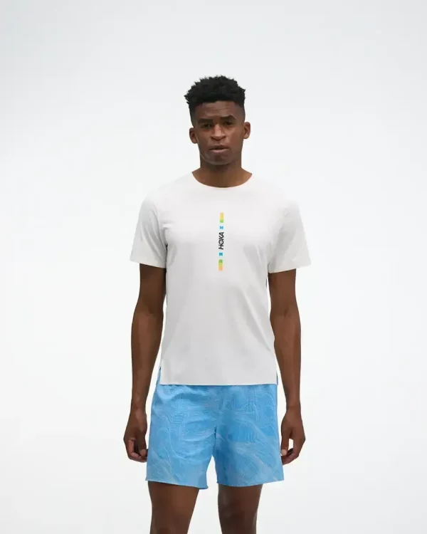 HOKA EveryRun Short Sleeve White Multi